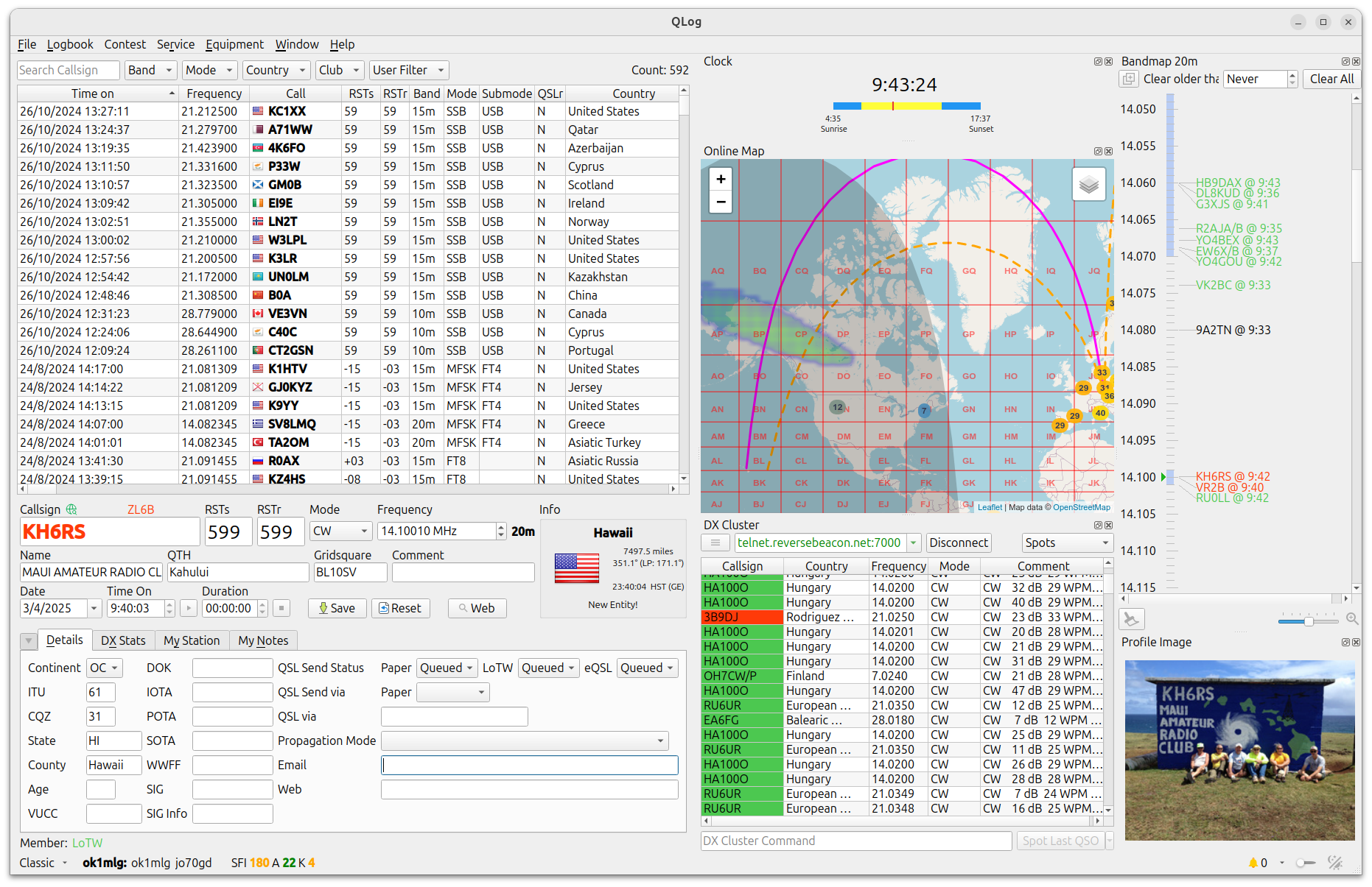 QLog'ist ekraanipilt